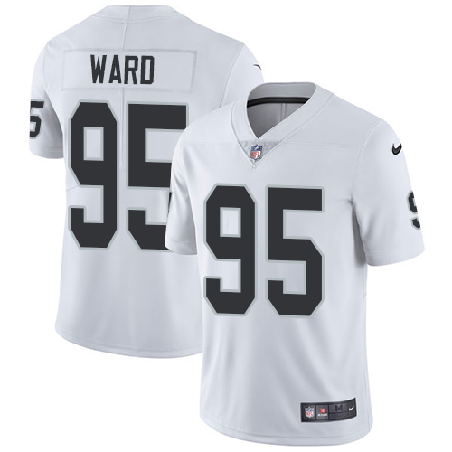 Nike Raiders #95 Jihad Ward White Men's Stitched NFL Vapor Untouchable Limited Jersey